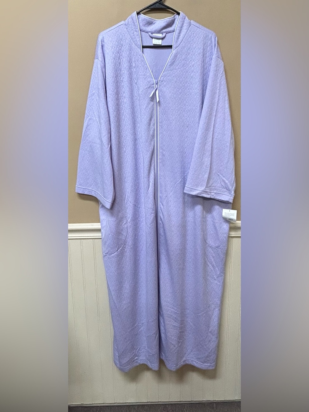 Croft And Barrow Women's Puprle Full Zip-Up Bathrobe  House Coat New Size 3X NWT